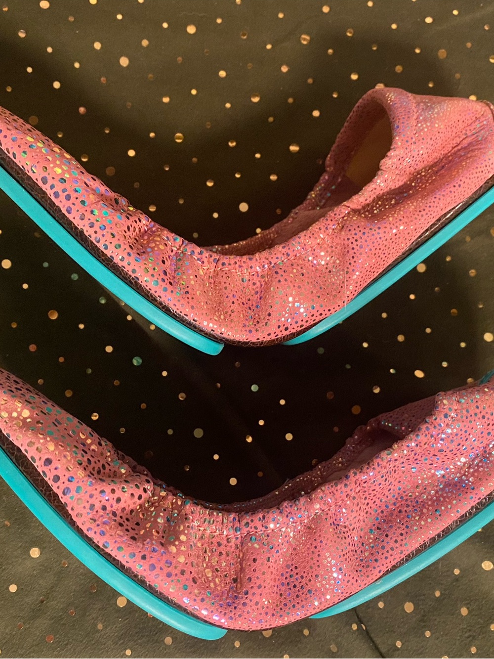 NEW Tieks Fairy Dust Pink Sparkle Ballet Flats Size 10 - Picture 7 of 8